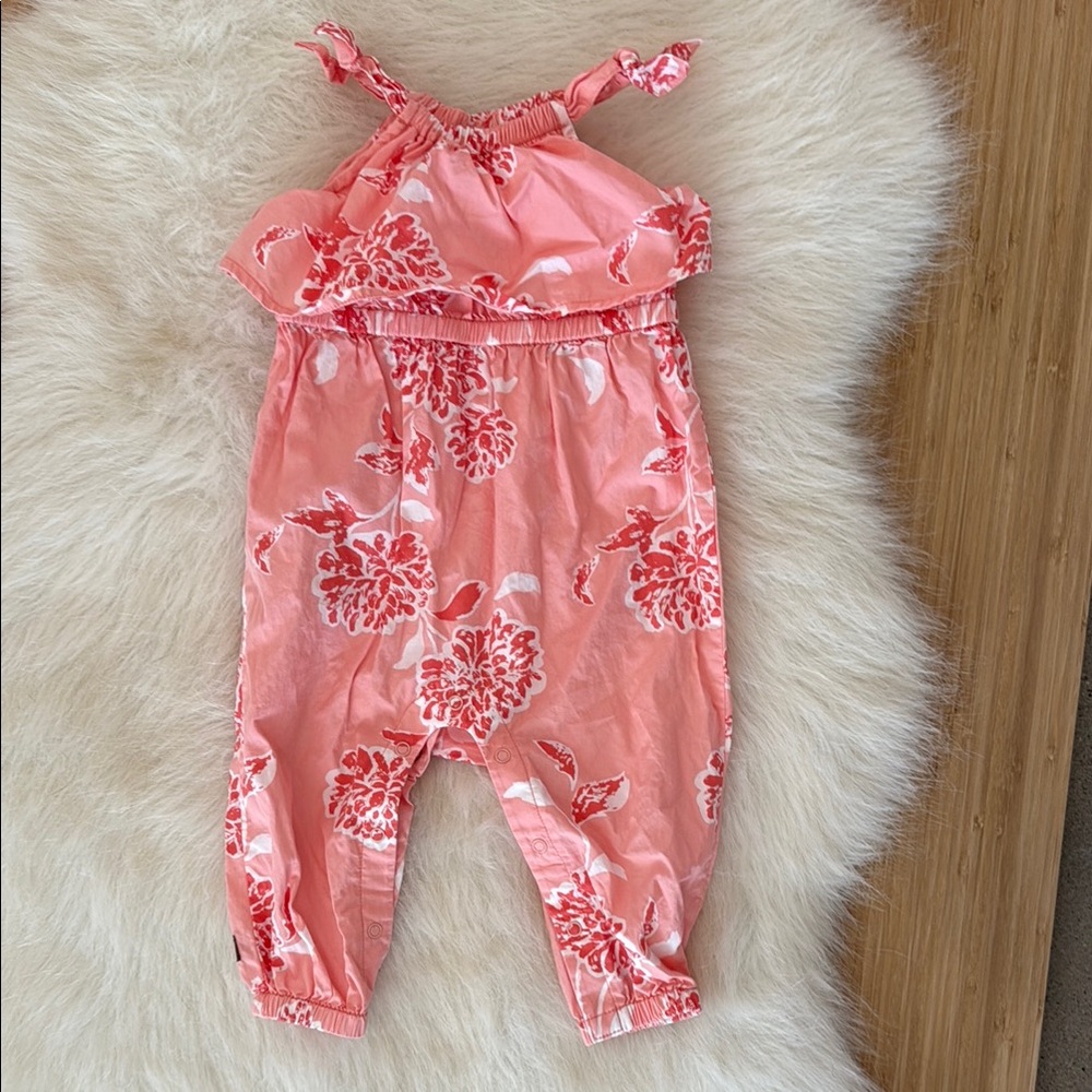 Tea Collection Floral Pink Kids Jumpsuit 3-6 mo